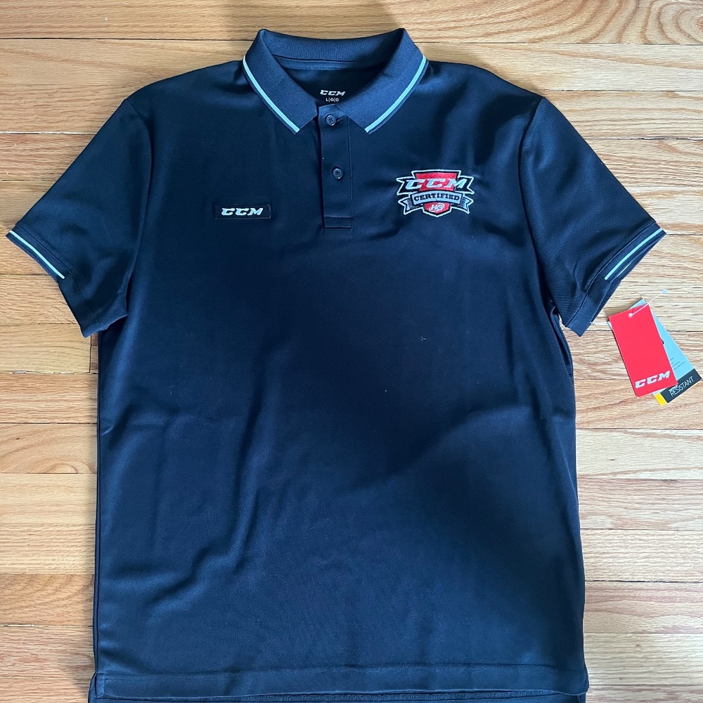 NWT Black CCM Polo Size L